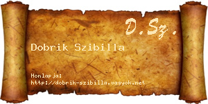 Dobrik Szibilla névjegykártya